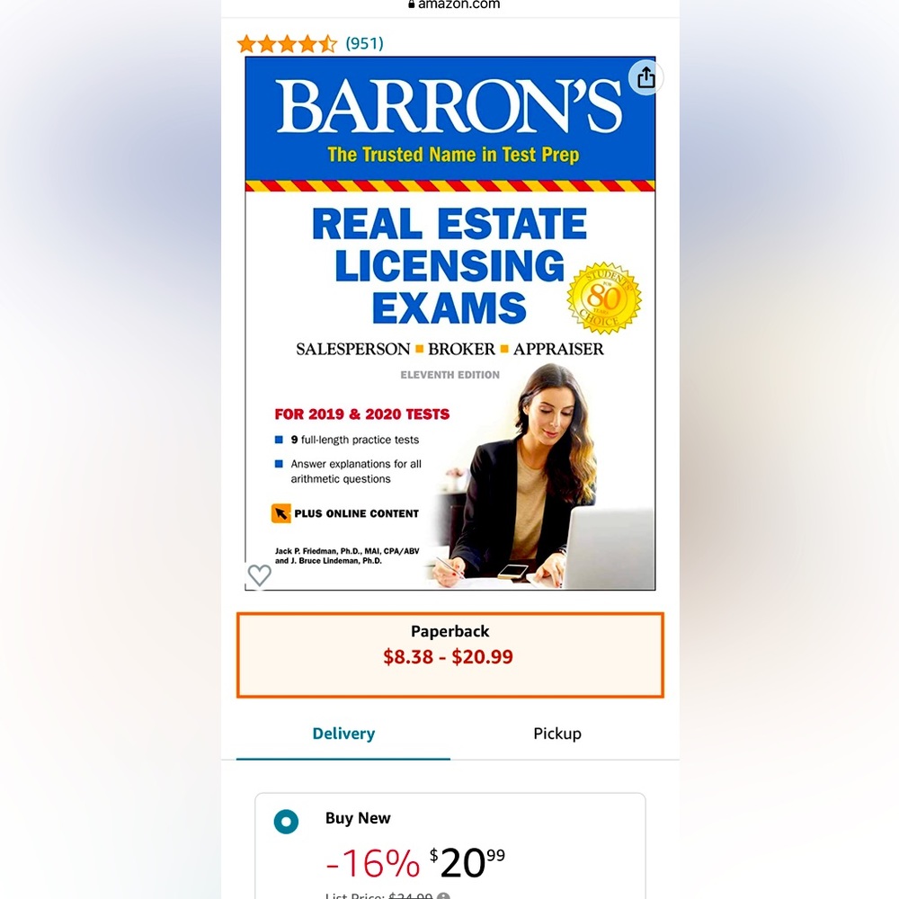 Barton’s real estate licensing exam 2019&2020